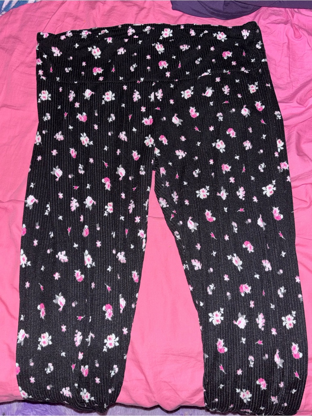 Women's Black Floral Pajama Pants - Cozy Lounge Bottoms